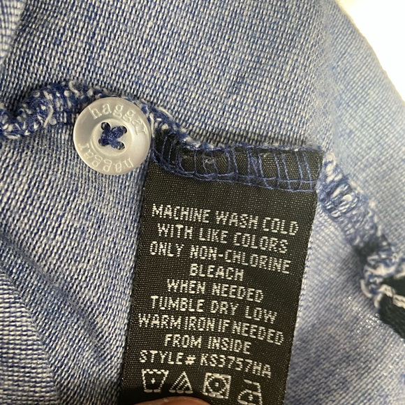 Haggar Blue and White 3 Button Collared Short Sleeved Polo Shirt - Picture 5 of 5